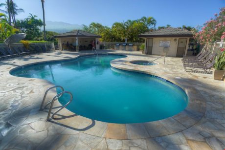 Maui Banyan Pools - Two gated pool areas each feature a pool, hot tub, rest room and shower facilities, barbecue grills, and covered dining area.