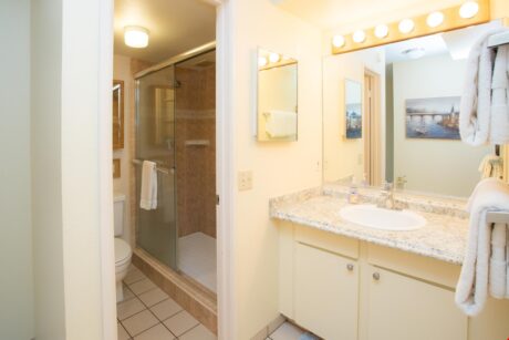 Vanity Area - The primary bathroom features a separate vanity area with plenty of toiletry space, making getting ready for a night out on the town a breeze!