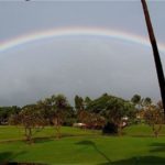 A beautiful Maui rainbow as seen from our lanai.
