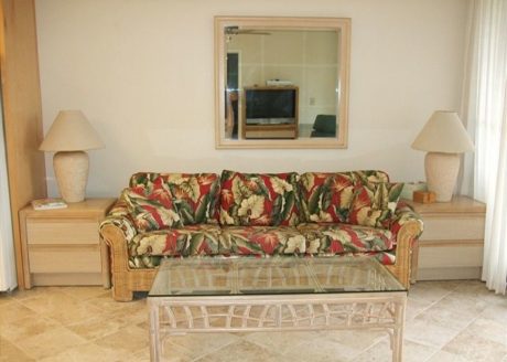 Tiled Living Area With Sofa Bed for Additional Guests