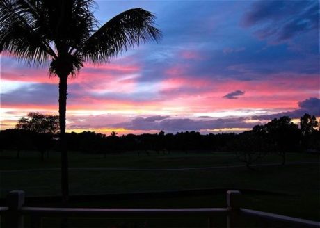 A pink sunset from our lanai, gorgeous!