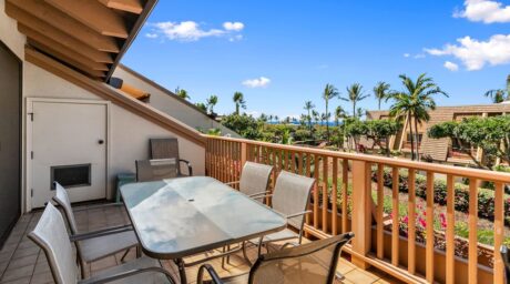 Open Air Lanai at Maui Kamaole F-204 - Plenty of space here for morning coffee glancing over at the ocean view.