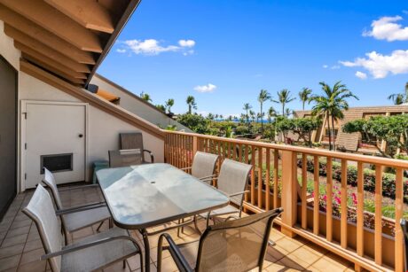 Open Air Lanai at Maui Kamaole F-204 - Plenty of space here for morning coffee glancing over at the ocean view.