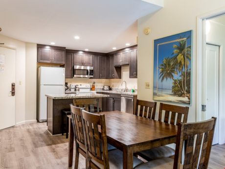 Dine In - Not visiting one of Kihei’s excellent restaurants? No problem. Just gather your group around the condo’s dining table. There are extra seats at the breakfast bar if needed.