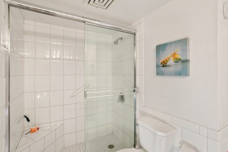 Sparkling Clean - The primary en suite shower is sparkling clean and you will be also after you emerge from the water.