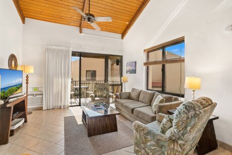 Kick Back and Relax - You’ll feel right at home in the comfortable Kamaole Sands 5-416 living room. If you need an extra bed, the sofa converts into a bed for two.