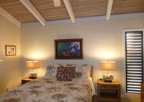 Guest Room with Tommy Bahama Bedding, Closet w/Built-Ins, Louver